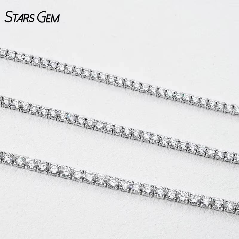 18K Lab Grown White Gold Tennis Bracelet 32-124ct Round Brilliant Cut Classic Unisex Diamond E Color
