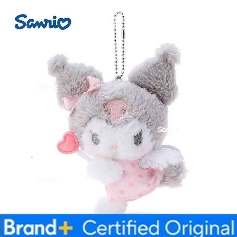 Sanrio Angel Melody Kuromi Purin Cinnamoroll Pendant Cartoon Stuffed Keyrings Girls Bag Bakcpack Cars Plush Keychains H260121
