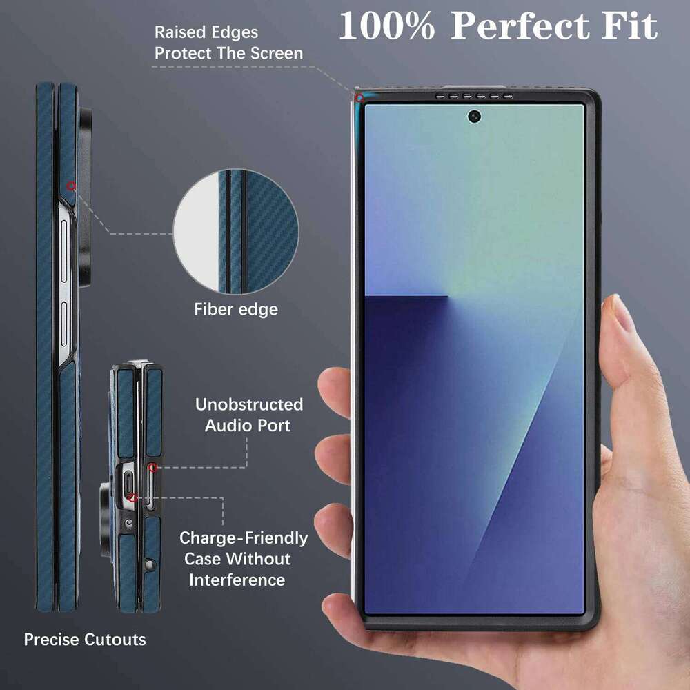 Luxury Ultra Thin Carbon Fiber Leather Phone Case For Samsung Galaxy Z Fold 7 6 5 4 3 Retro Business Magnetic Cover Z260121