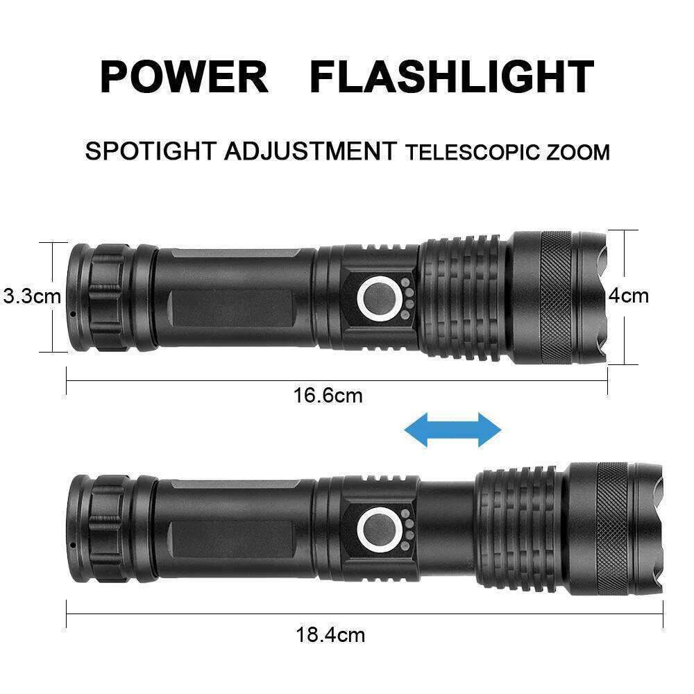 USB Rechargeable LED Flashlights High Lumens Handheld Light Waterproof for Hiking Outdoor Emergence Searchlight Z260121