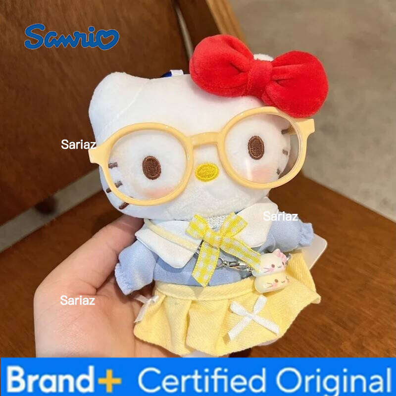 Sanrio HelloKitty Plush Keychain Super Cute Milk Yellow Baseball Player Kitty Cat DIY Decorative Handbag Pendant Accessories Girl Gift H260121