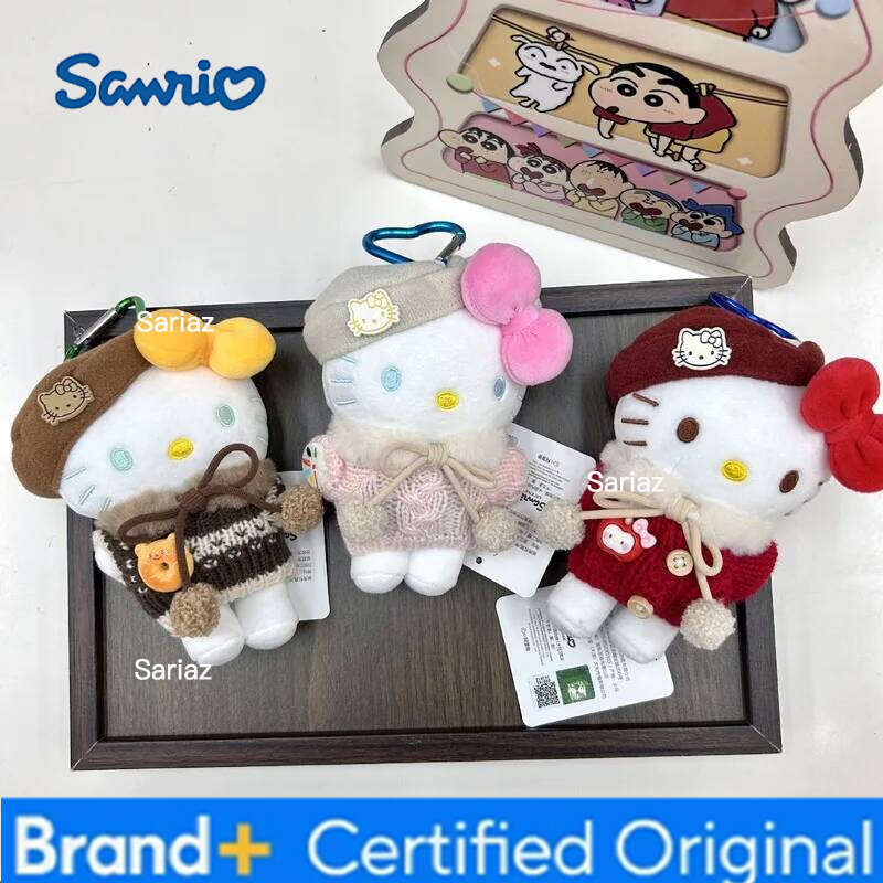 Sanrio 11CM Anime Hello Kitty Cross-dressing Cartoon Plush Pendant PP Cotton Stuffed Doll Kawaii Keychain Accessories Holiday Gift H260121
