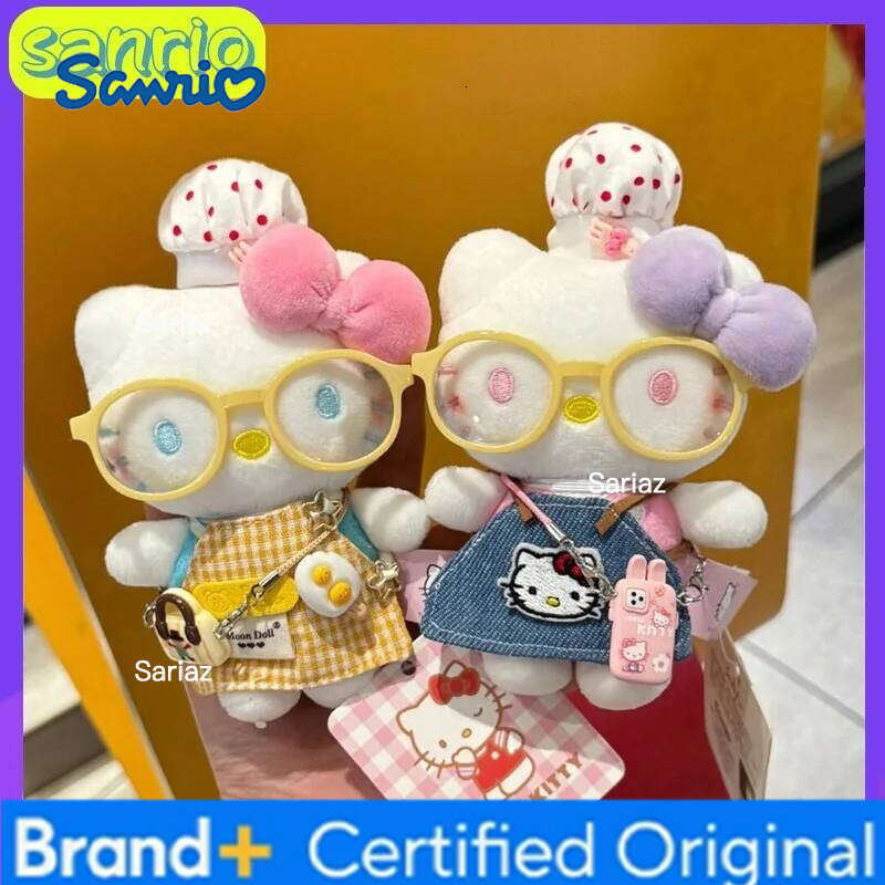 Sanrio New Little Chef Hello Kitty Bag Plush Doll Cartoon Cute Girl Keychain Pendant Wholesale H260121