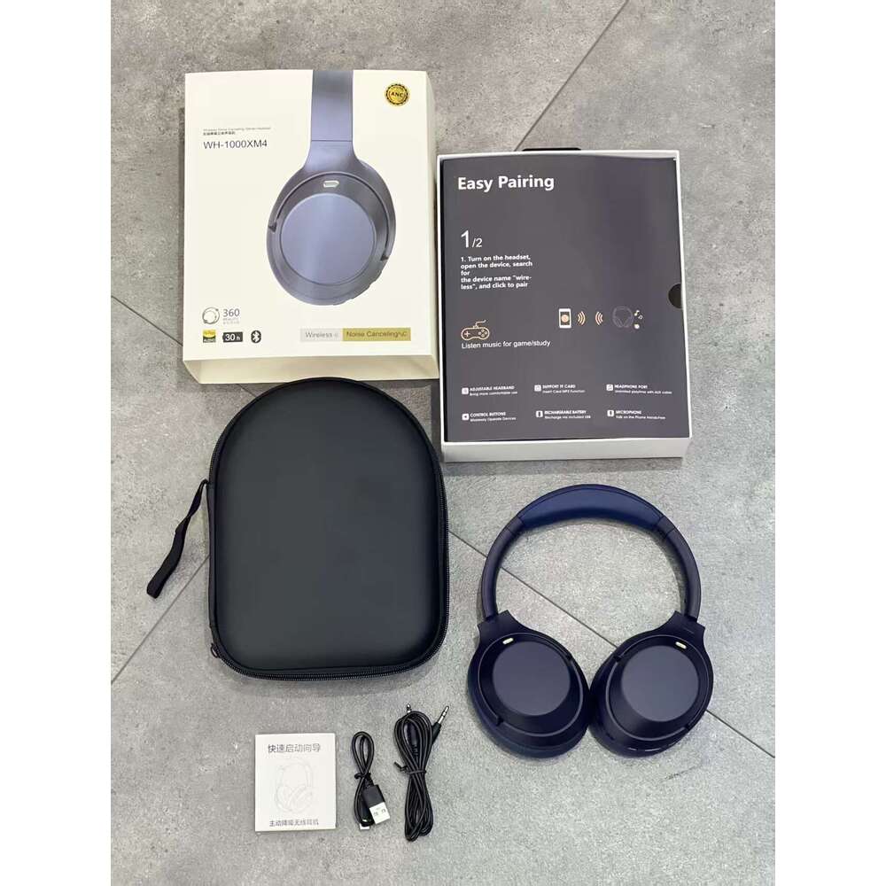 New Active XM4ANC Over-Ear Wireless Bluetooth Leather Case Call Noise Cancelling Headphones