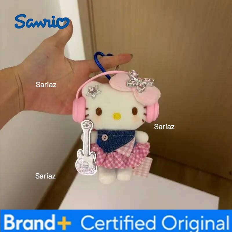 Sanrio Rock sweetheart kitty bag plush kt schoolbag doll pendant keychain girl gift H260121