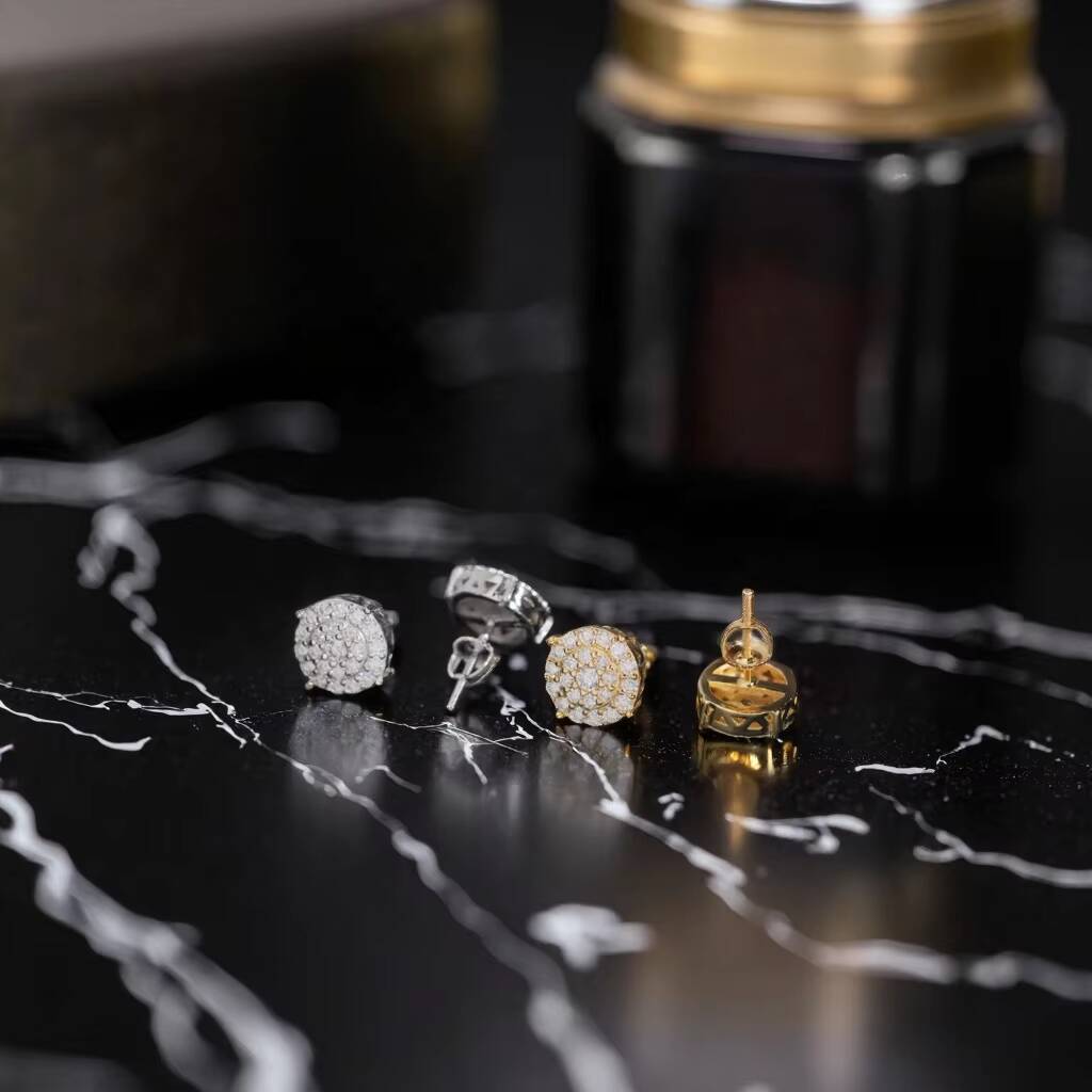 Fine Jewelry 10mm Moissanite Earring Rapper VVS Moissanite Iced Out Diamond Solid 925 Silver Stud Earrings for Women Men Party