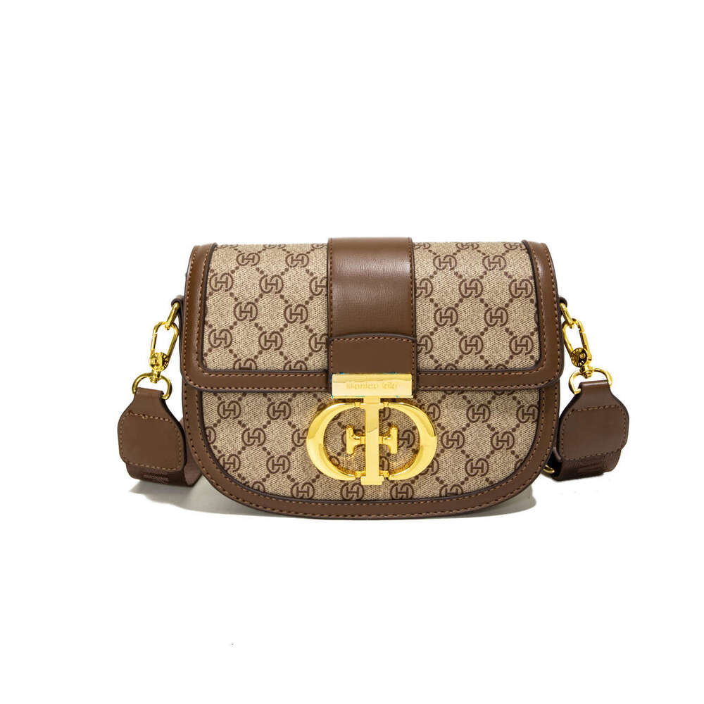 Monica kiki Free shipping Foreign Trade New Versatile Vintage Floral Texture Wide Strap Single Shoulder Crossbody Small Square Bag