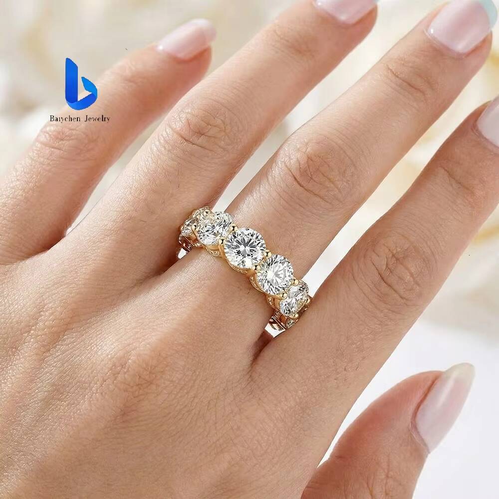 Custom 14K 18K White Gold Oval Lab Grown Diamond Ring Halo Eternity Band IGI Certified Fine Jewelry for Women