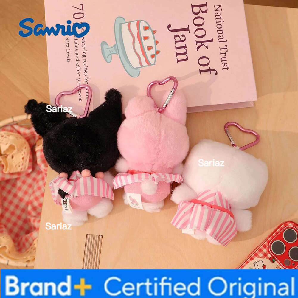 Sanrio Peluche Hello Kitty Kuromi Melody Cinnamoroll Stuffed Pendant Cute Plush Toys Keyring Anime Keychain Birthday Gift H260121