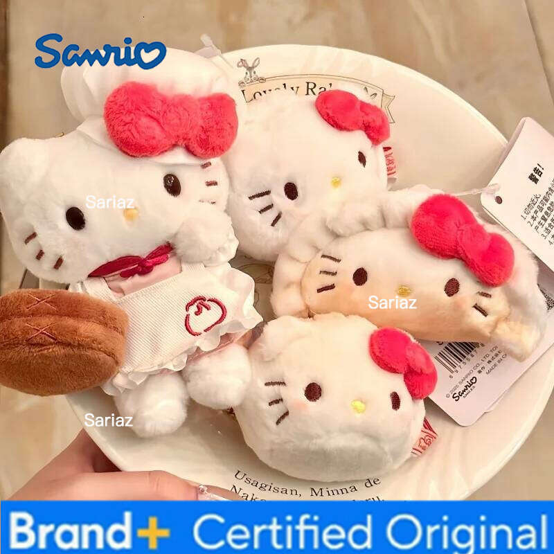 Sanrio Breakfast Limited chef cat Toy Keychain kawaii Dumpling Hello Kitty Doll Plush bag Pendant Decoration Gift H260121