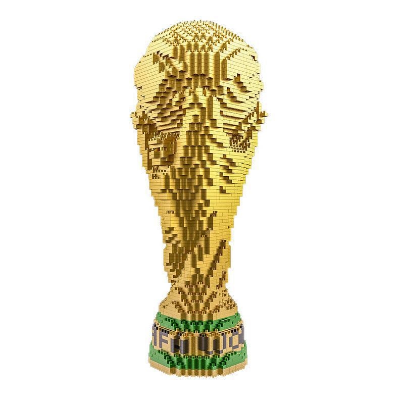 World Cup Golden Cup Micro Diamond Small Part Wooden Boy Puzzle Building Blocks Toy