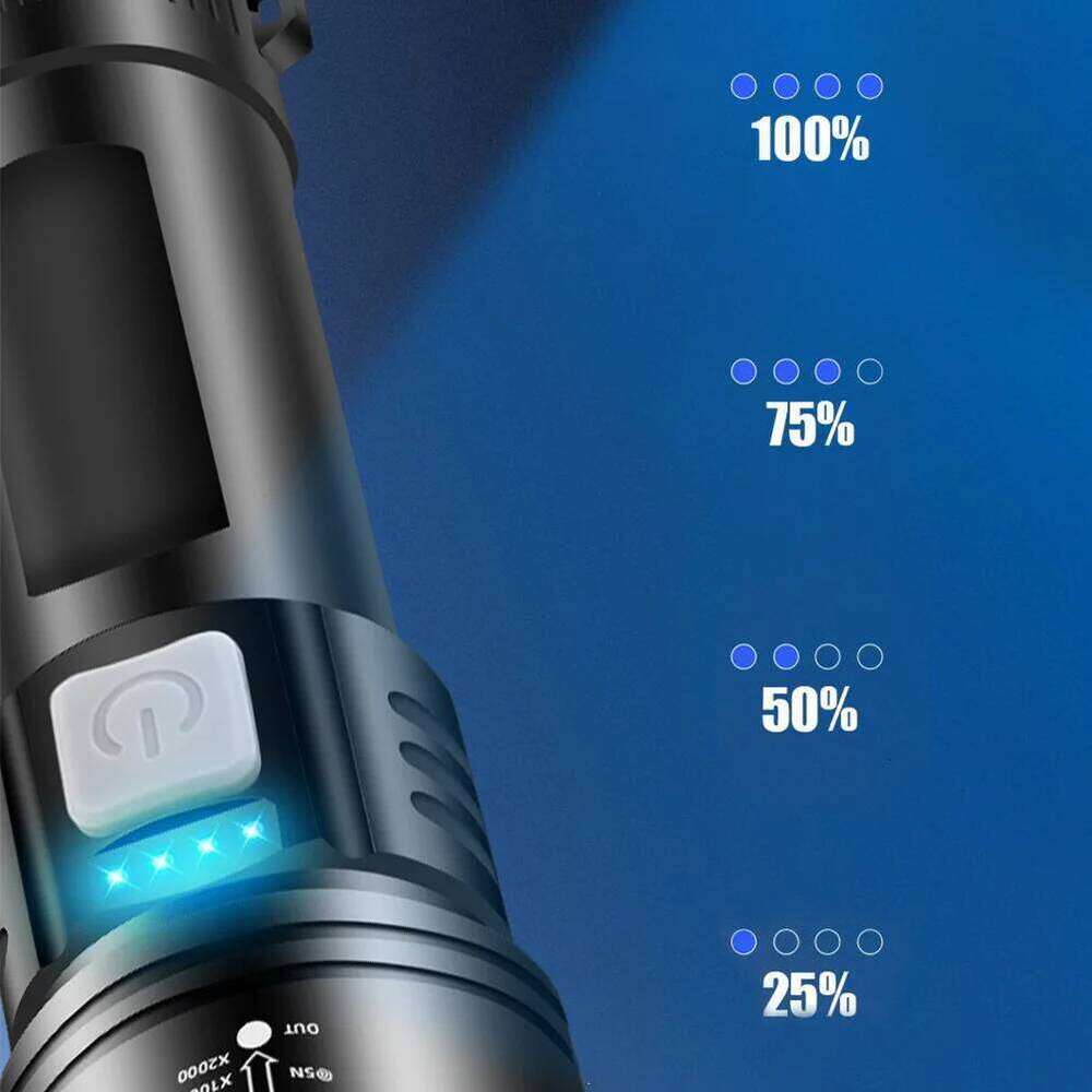 XHP50 Handheld Display LED Flashlight 300LM Powerful Zoom Lamp Mobile Bank for Power Outages Z260121