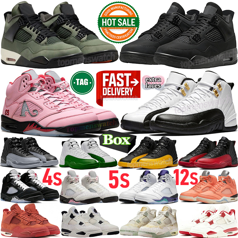 Free Shipping 4 4S 5 12 Basketball Shoes for Men Women 5s 12s Sneakers Black Cat Flight Club Thunder White Sail Oreo Metallic Taxi UNC Mens outdoor Sports Trainers shoes