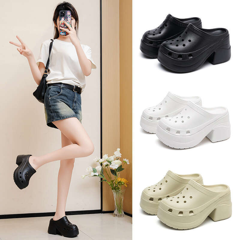 slippers designer women in stock mermaid hole shoes women durable height increasing cushioned beach sandals Outdoor casual slippers with box