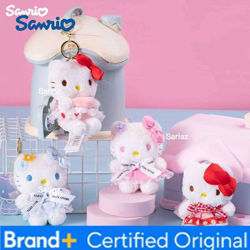Sanrio Kawaii Hello Kitty Series School Bag Backpack Pendant Key Ring Plush Toy Birthday Gift H260121