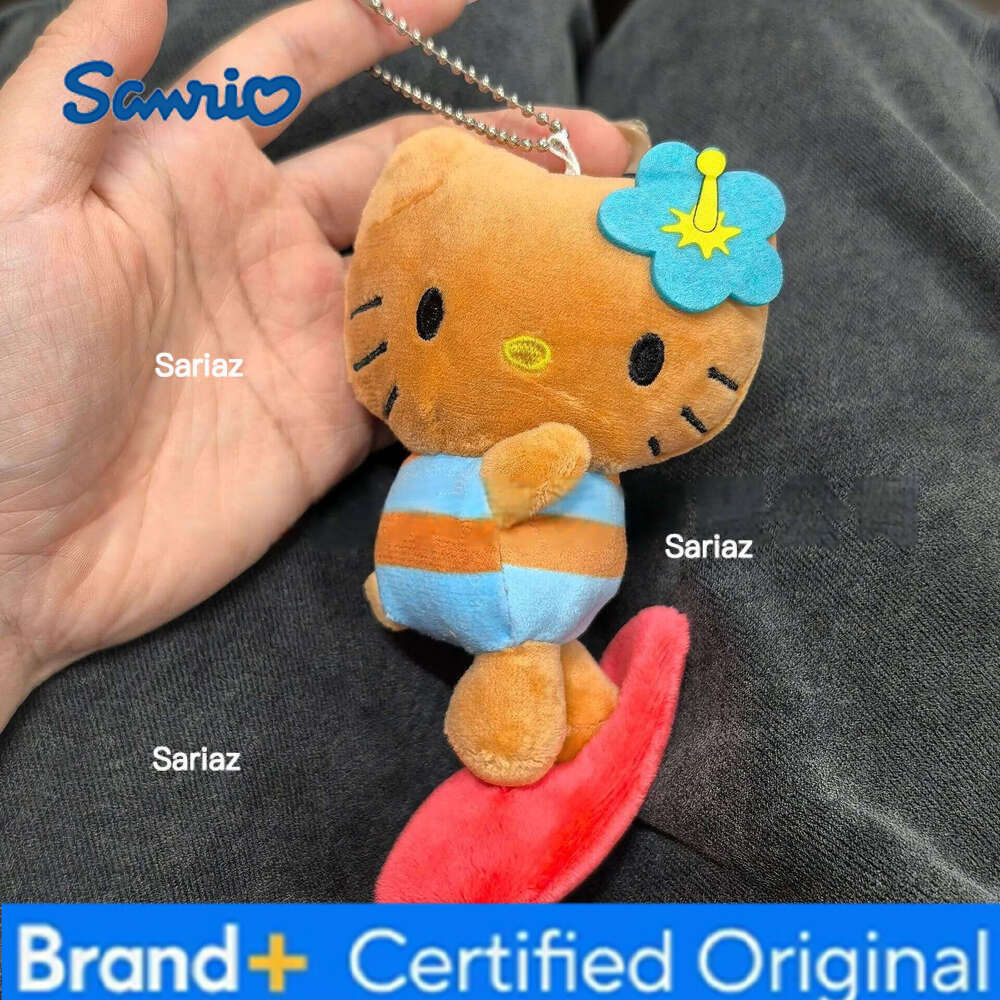 Sanrio Hello Doll Keychain Love Knot Kitty Cat Cute Cartoon Stuffed Keychains Bag Accessories Ornament Gifts H260121