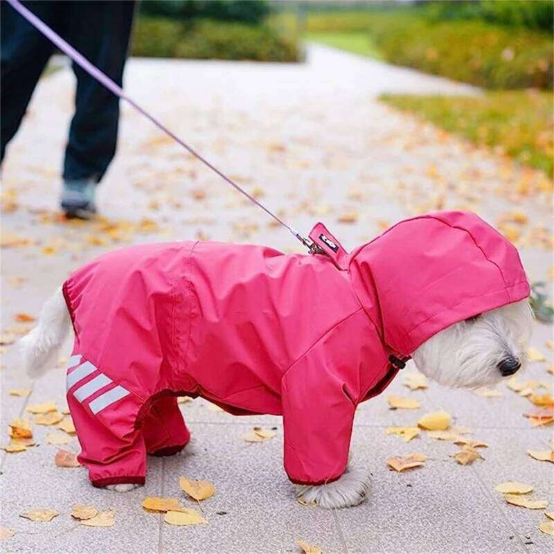 Famous brand Rainwear Step In Dog Windproof Rain Coat FourSeason Pet Clothes Outdoor Walking Raincoats with ReflectiveStripes pupakaIK