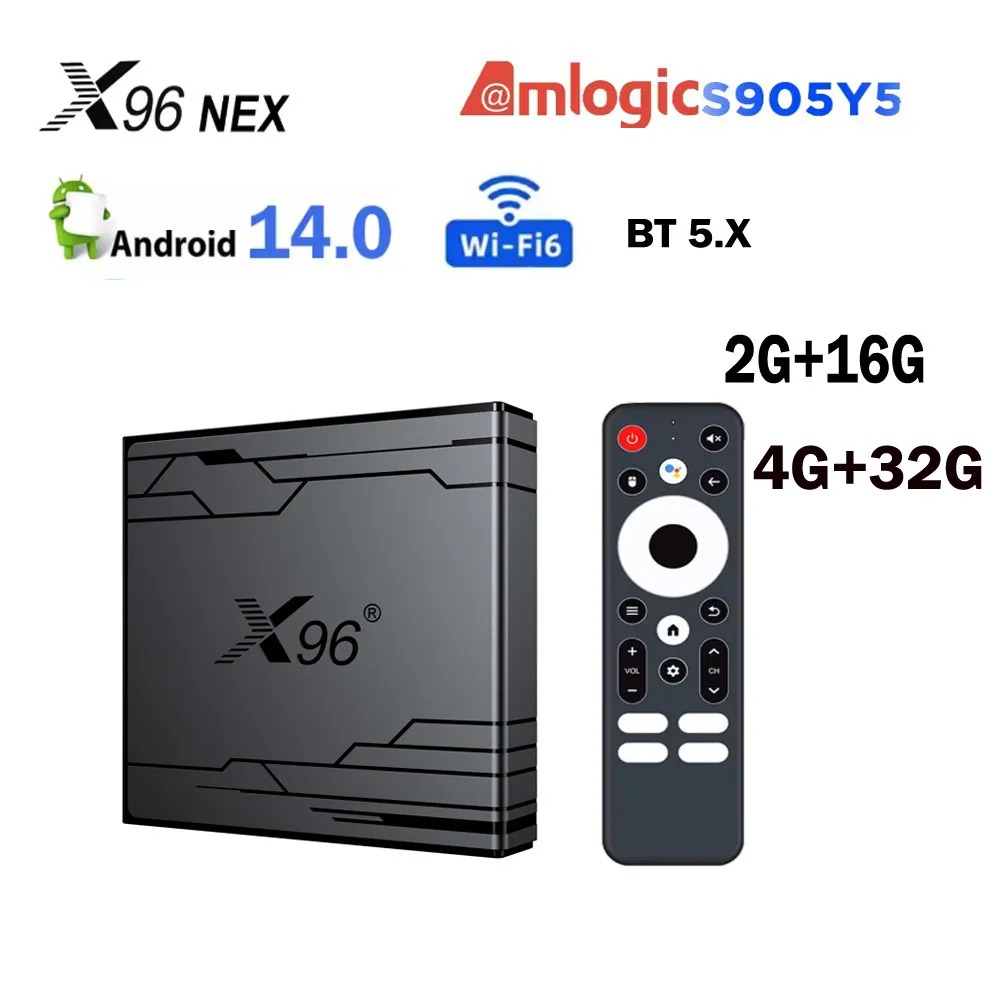 Android 14 TV Box X96 NEX Amlogic S905Y5 4GB 32GB 4K WIFI6 BT5.X Media Player Set Top Box 2G 16G