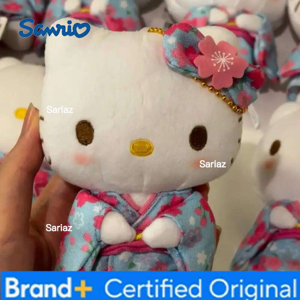 Sanrio Kimono Hello Doll Keychain Cartoon Kitty Cat Stuffed Keychains Bag Accessories Gift Car Key Hanging H260121