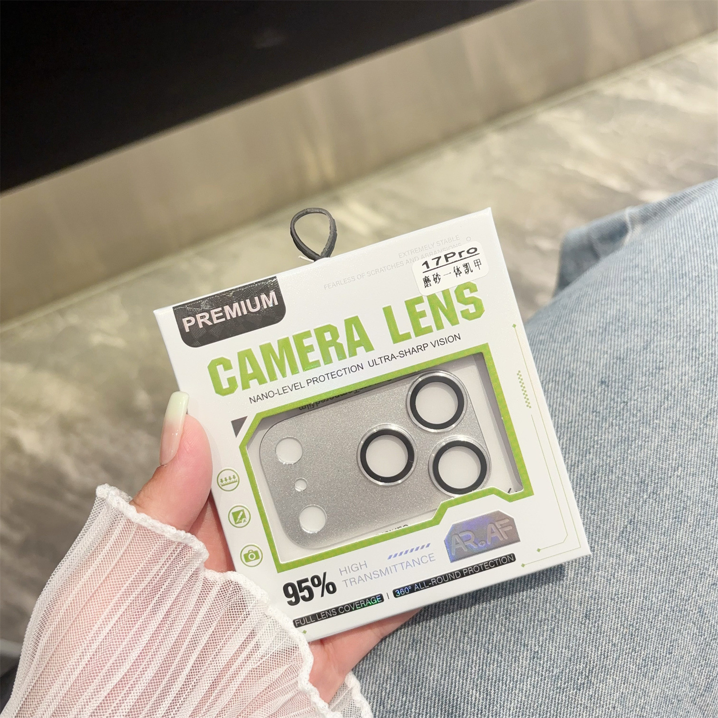 For iPhone 17 Air Pro Max 9H HD Aluminum Metal Ring Camera Lens Cover Tempered Glass Protector Brushed Armor All-in-One AR AF Clear Lens Coverage Prot