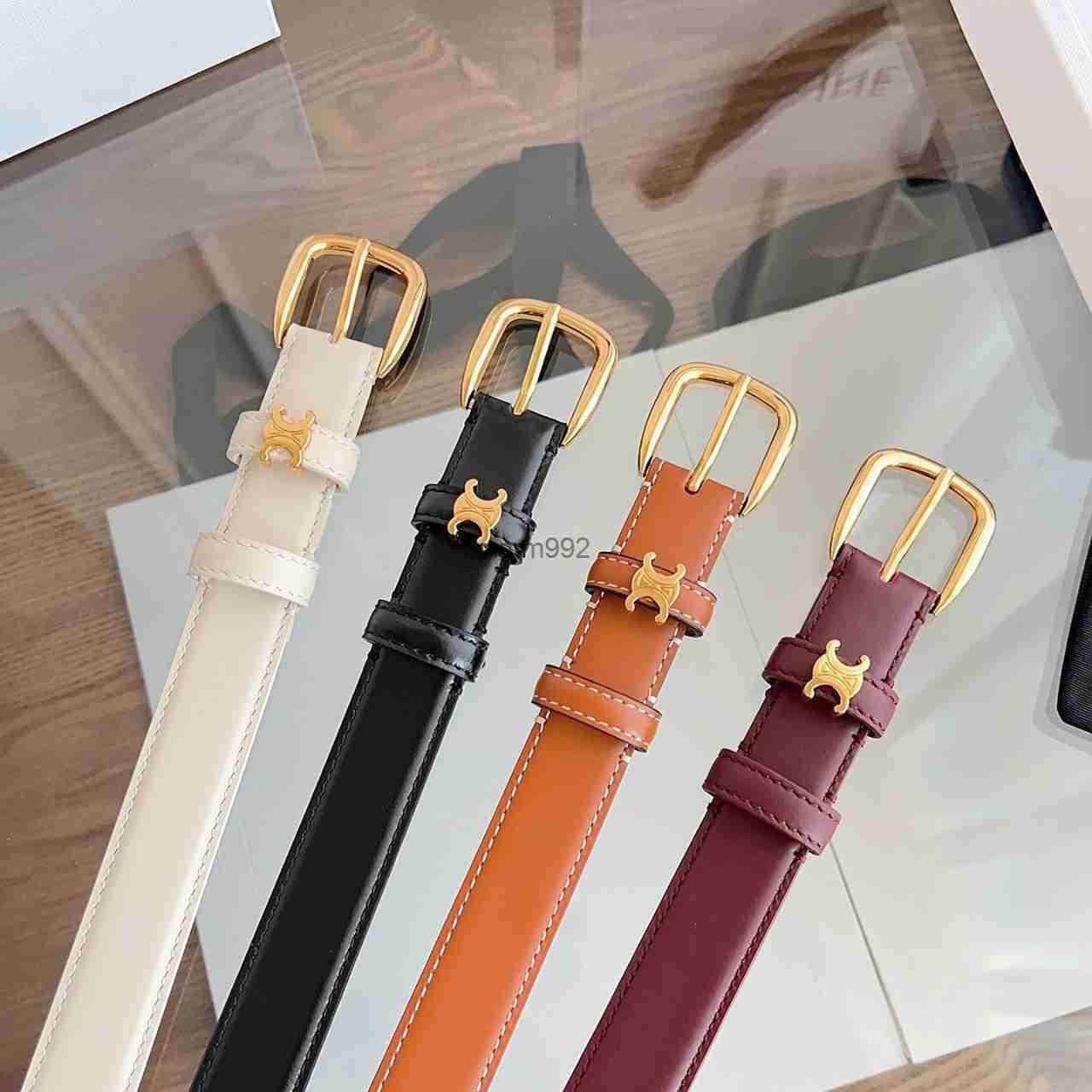 belt triomph designer for womens fashion genuine leather celinelys casual waistband gold smooth buckle width high quality real leath celinebelts XF2N
