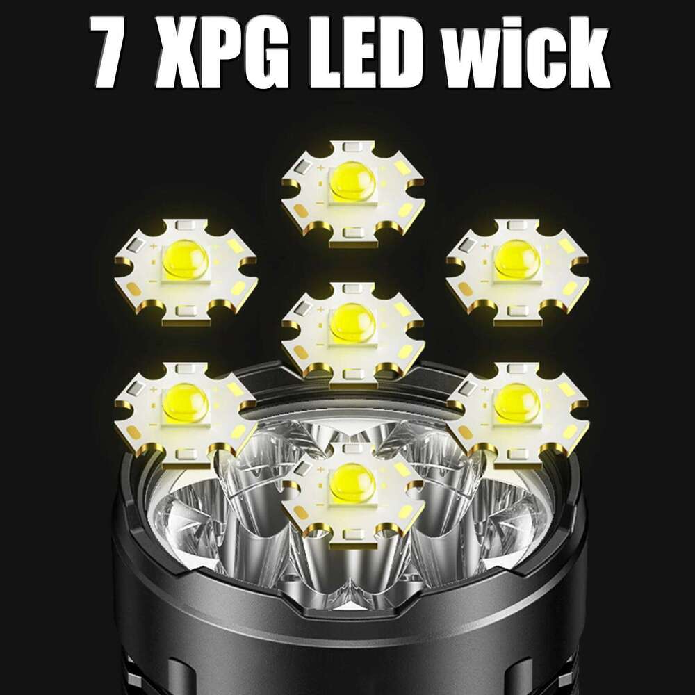 High Power LED 18650 USB C Rechargeable Led Flashlight with Side Light Torch Outdoor Hiking Camping Lantern Z260121