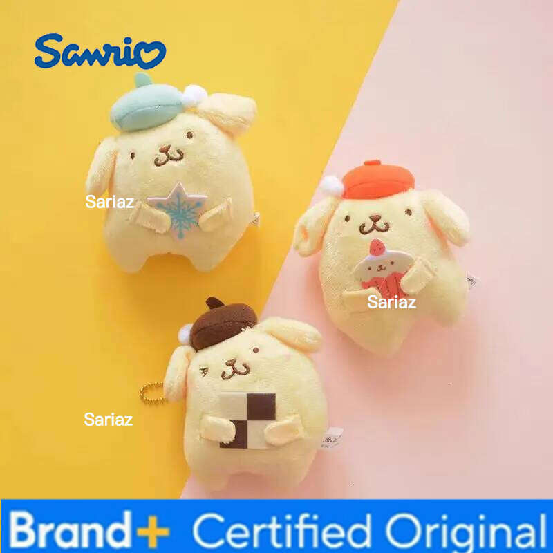 Sanrio New Style PomPomPurin Cartoon Plush Toy Couple Backpack Pendant Car Keychain Best Friend Birthday Christmas Gift H260121