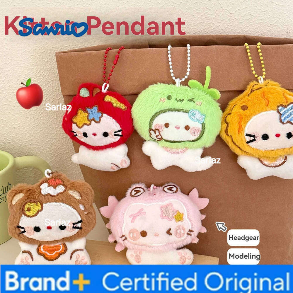 Sanrio 1/5 Pcs Hello Kitty Headgear Kitten Backpack Cute and Fun Versatile Cartoon Plush Pendant H260121