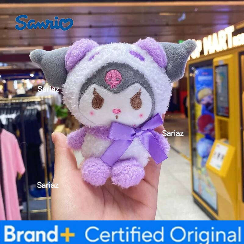 Sanrio Kawaii Doll Kuromi Hello Kitty Cinnamoroll Cartoon Stuffed Toys Hanging Keychain Bag Accessories H260121