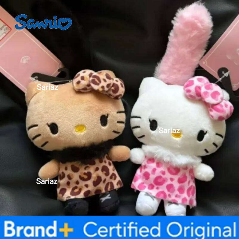 Sanrio NEW Avail Hello bikini long tail Plush kawaii leopard zebra print kt doll pendant Kitty cat Stuffed Toy Bag charm H260121