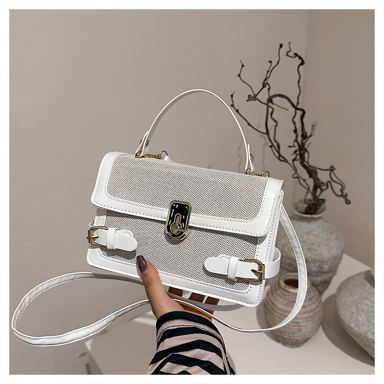 Fashion premium handbag for women, 2025 new model, color-matched patchwork small square bag, casual and simple crossbody bag 251103