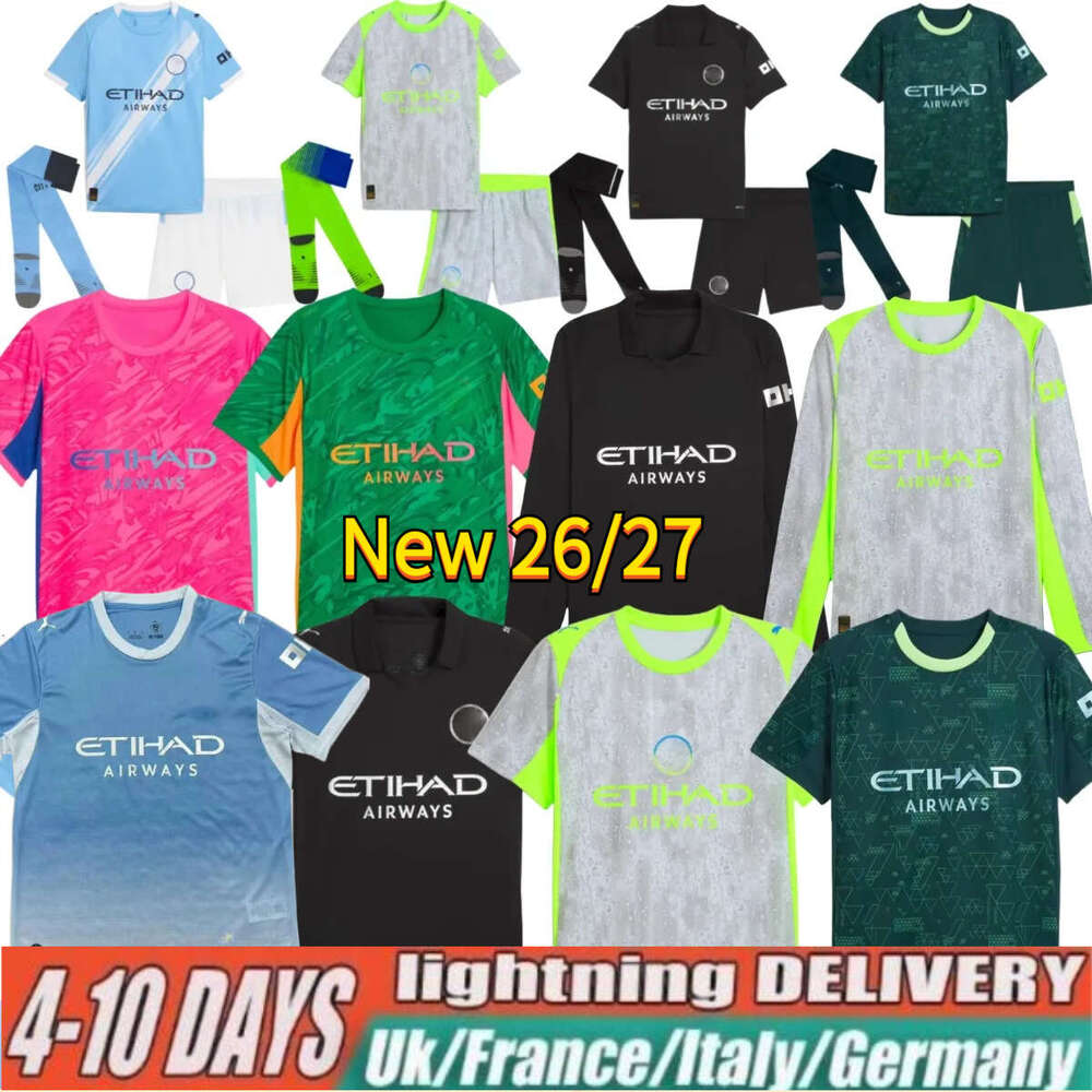 Man City 25 26 27 HAALAND Soccer Jerseys RODRIGO FODEN MARMOUSH DOKU MARMOUSH KOVACIC GVARDIOL DE BRUYNE MATHEUS N. Football Shirt Top Kids Kit Jersey Goalkeeper