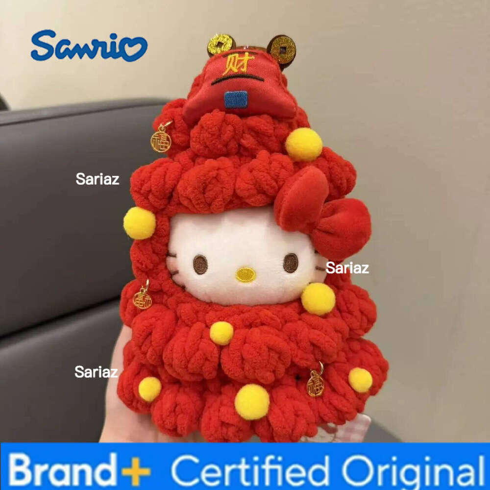 Sanrio 12cm Hello Kitty Plush Doll Pendant Cartoon Kitten Stuffed Keychain Cosplay Dress-Up Kawaii Holiday Birthday Gift H260121