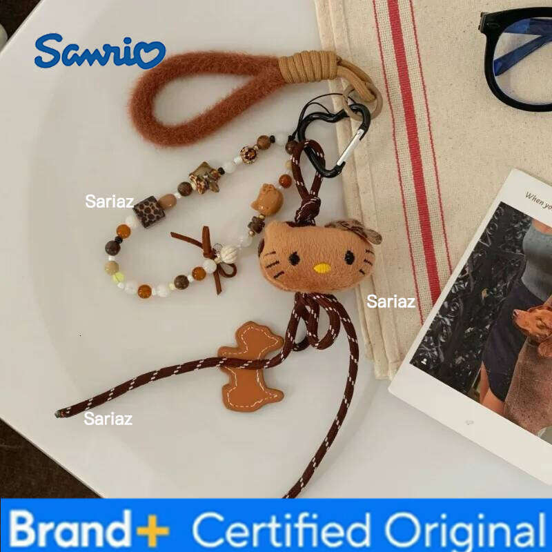 Sanrio Kawaii Hello Kitty Cute Plush Toy Backpack Pendant Cartoon Keychain Girl Anime Festival Birthday Gift H260121