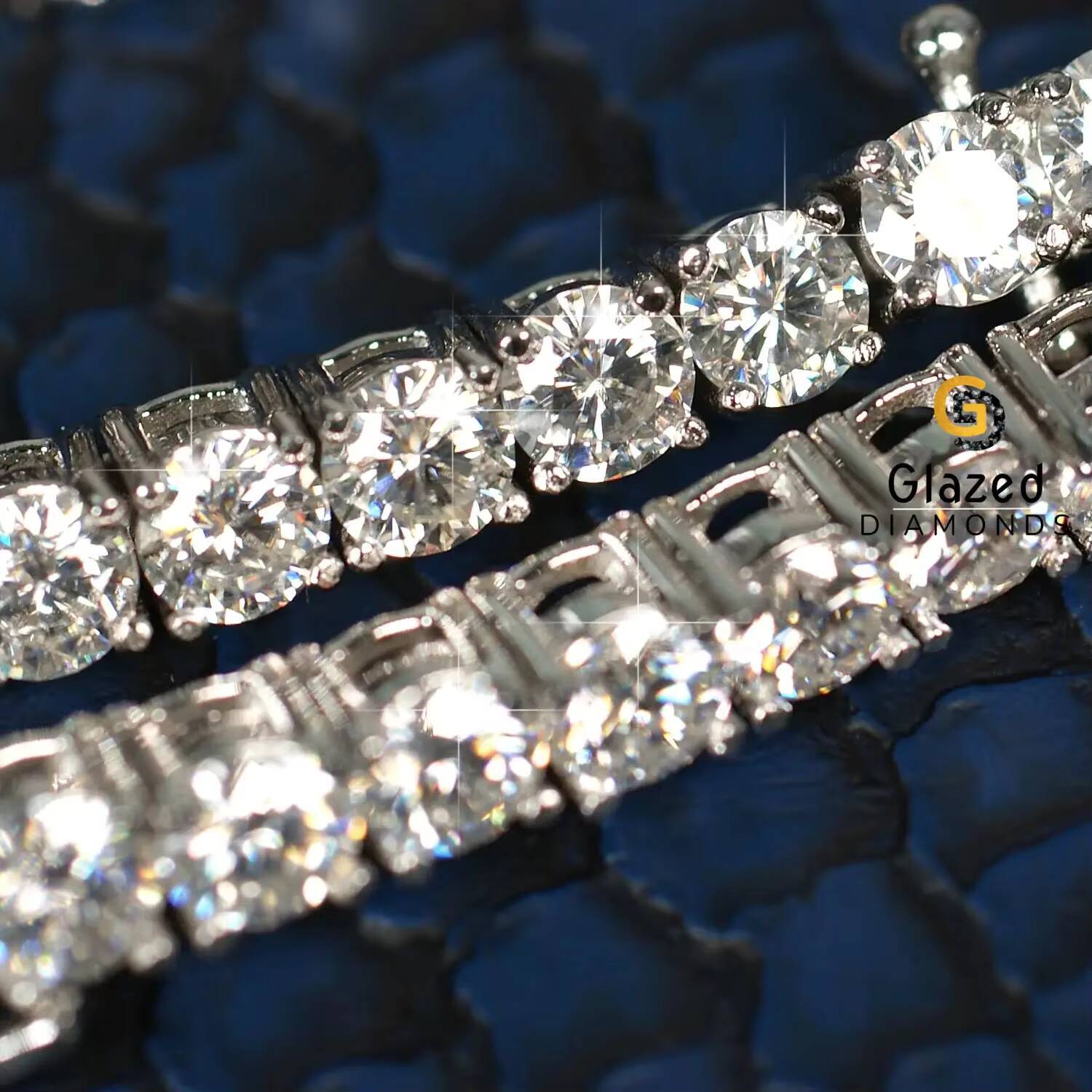 90 CT Round Brilliant Cut Lab Grown Diamonds Fine Tennis Chain For Men 925 Sterling Silver With VVS Pass Diamond Clarity 18 Inch