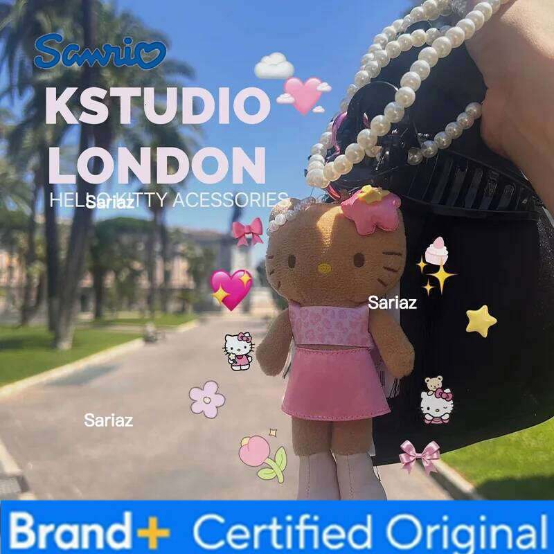 Sanrio 4 Style Kawaii Hello Kitty Leopard Long Leg Doll Black Animation Peripheral Cute Plush Keychain Girls Gifts H260121