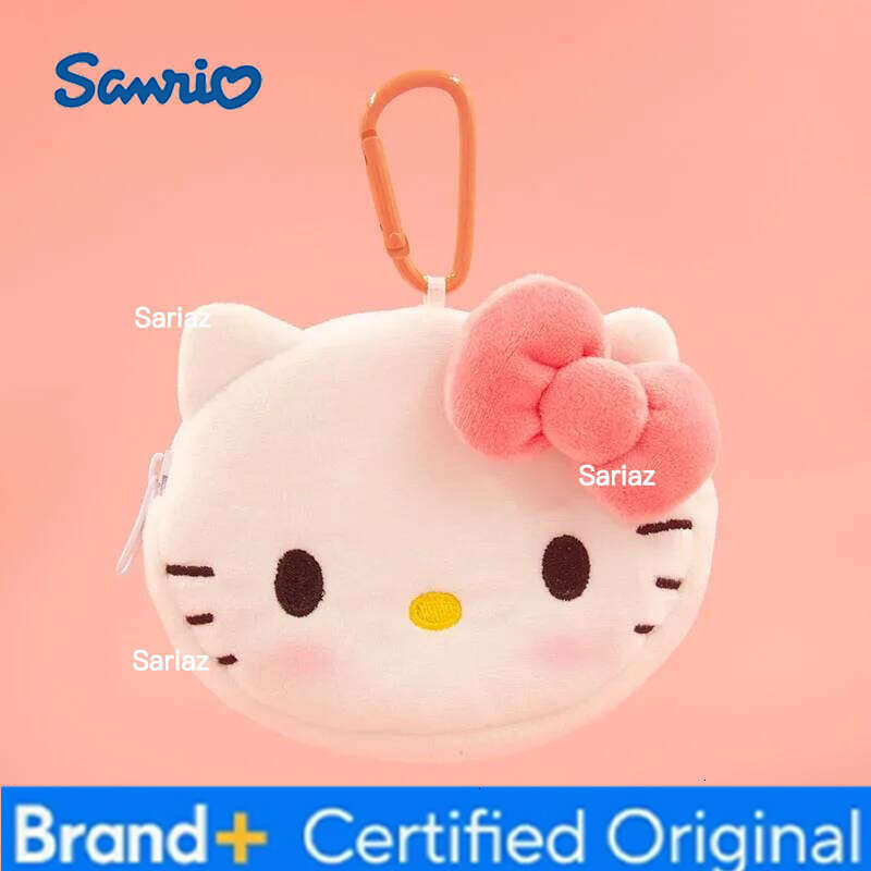 Sanrio Hello Kitty Plush Keychain Wallet Small Charms Kawaii Plushies Coin Bag Key Ring Pendant Doll Kids Birthday Toys Gifts H260121