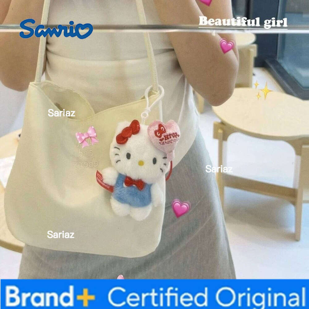 Sanrio Hello Kitty Plush Doll Keychain Cute Cartoon Anime Schoolbag Decoration Kawaii Bag Charm Plushie Stuffed Toy Holiday Gift H2601211