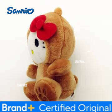 Sanrio Cartoon Hello Kitty Keychain White Bear Anime Plush Toy Panda Cute Soft Stuffed Doll Pendant Key Chains Gifts Toys H260121