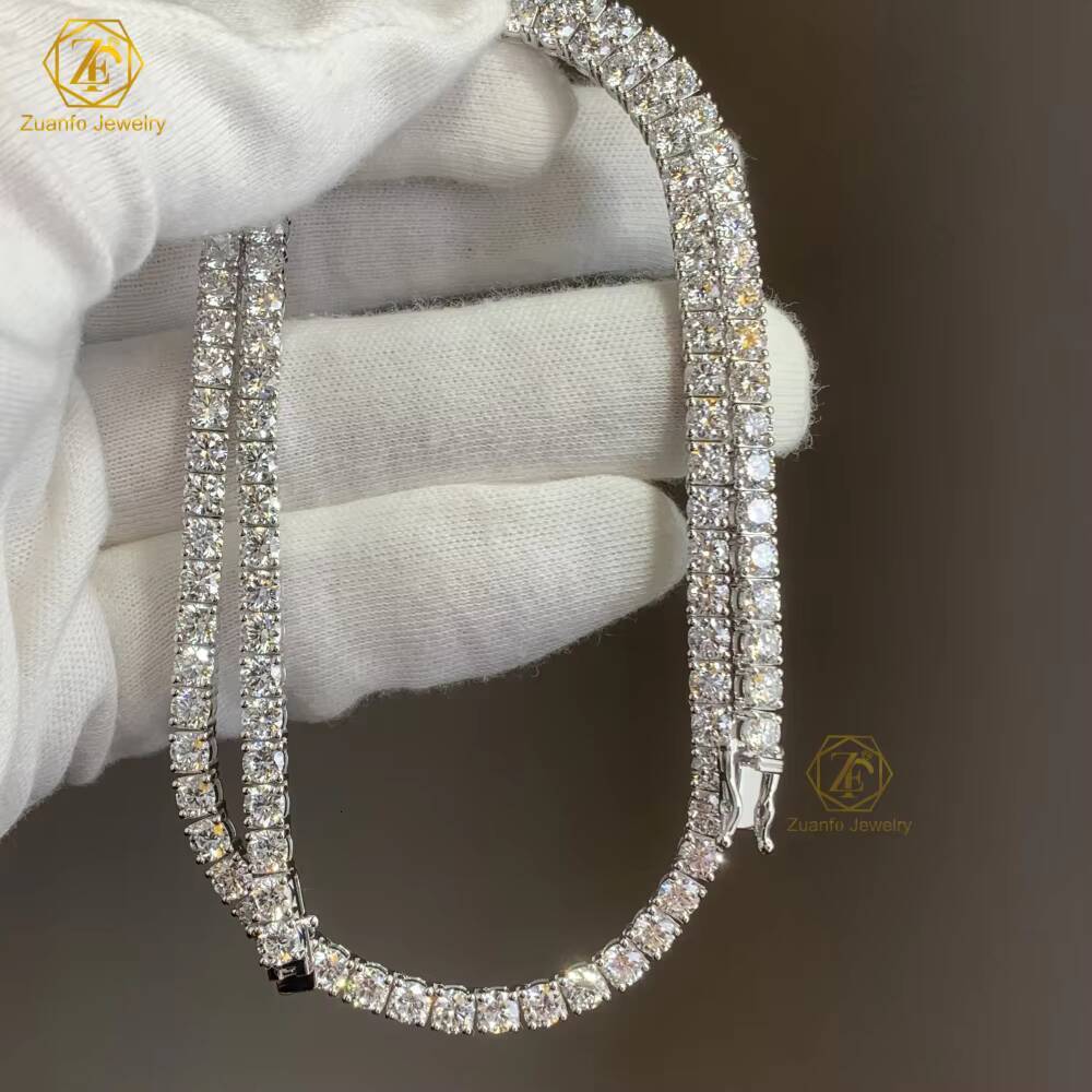 Custom HPHT CVDDEF VVS-VS Lab Grown Diamond Tennis Bracelet Necklace 10K 14K White Gold 2mm-5mm IGI for Fine Chain Bracelets