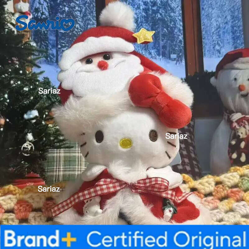 Sanrio Miniso Hello Kitty Pendant Kawaii Christmas Snowman Scarf Plush Doll Ins Korean Cartoon Anime Friends Birthday Gift H260121