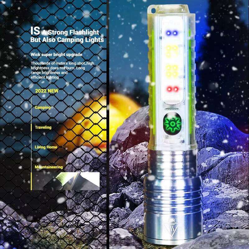 new Powerful Led Flashlights 5000 Ultra Bright Tactical 10000 Emergency Spotlights Telescopic Zoom Light Builtin Battery Z260121