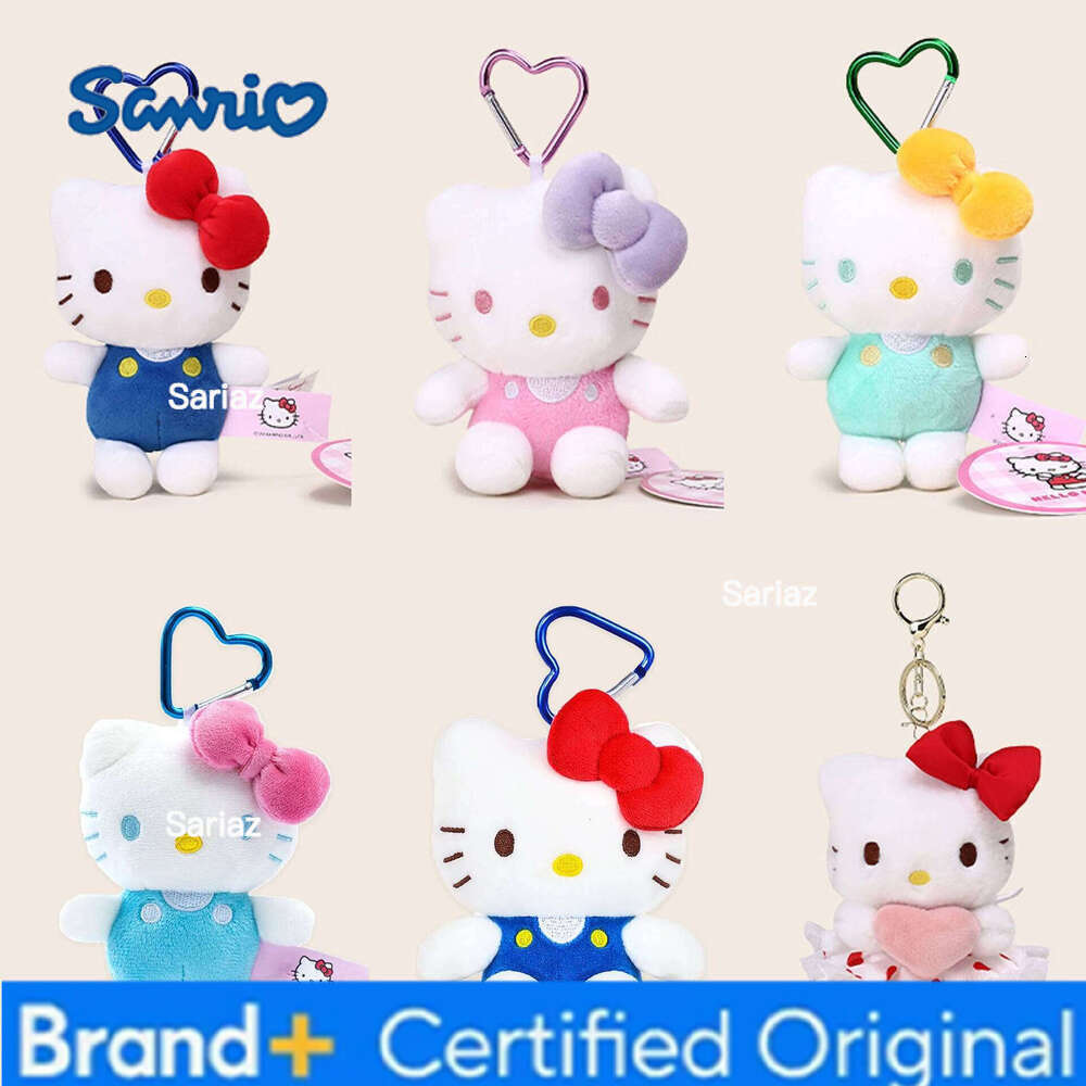 Sanrio Genuine Hello Kitty Cute Stuffed Keychain Car School bag Pendant Kids Plush Toy Keyring Plushier Strap Doll Birthday Gift H260121