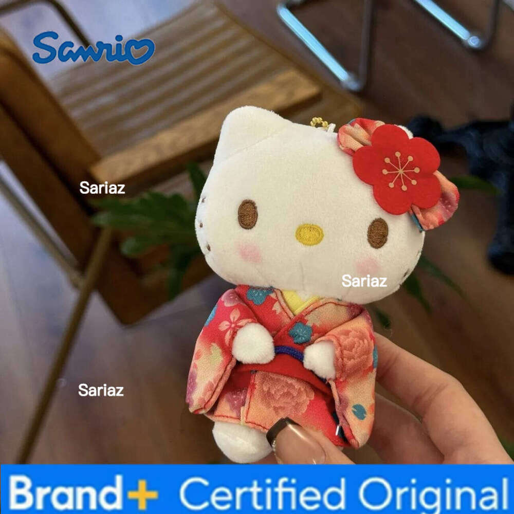Sanrio New Cute Plush Kimono Dress Up Hello Kitty Bag Hanging Doll Pendant Keychain DIY Decoration Gift H2601211
