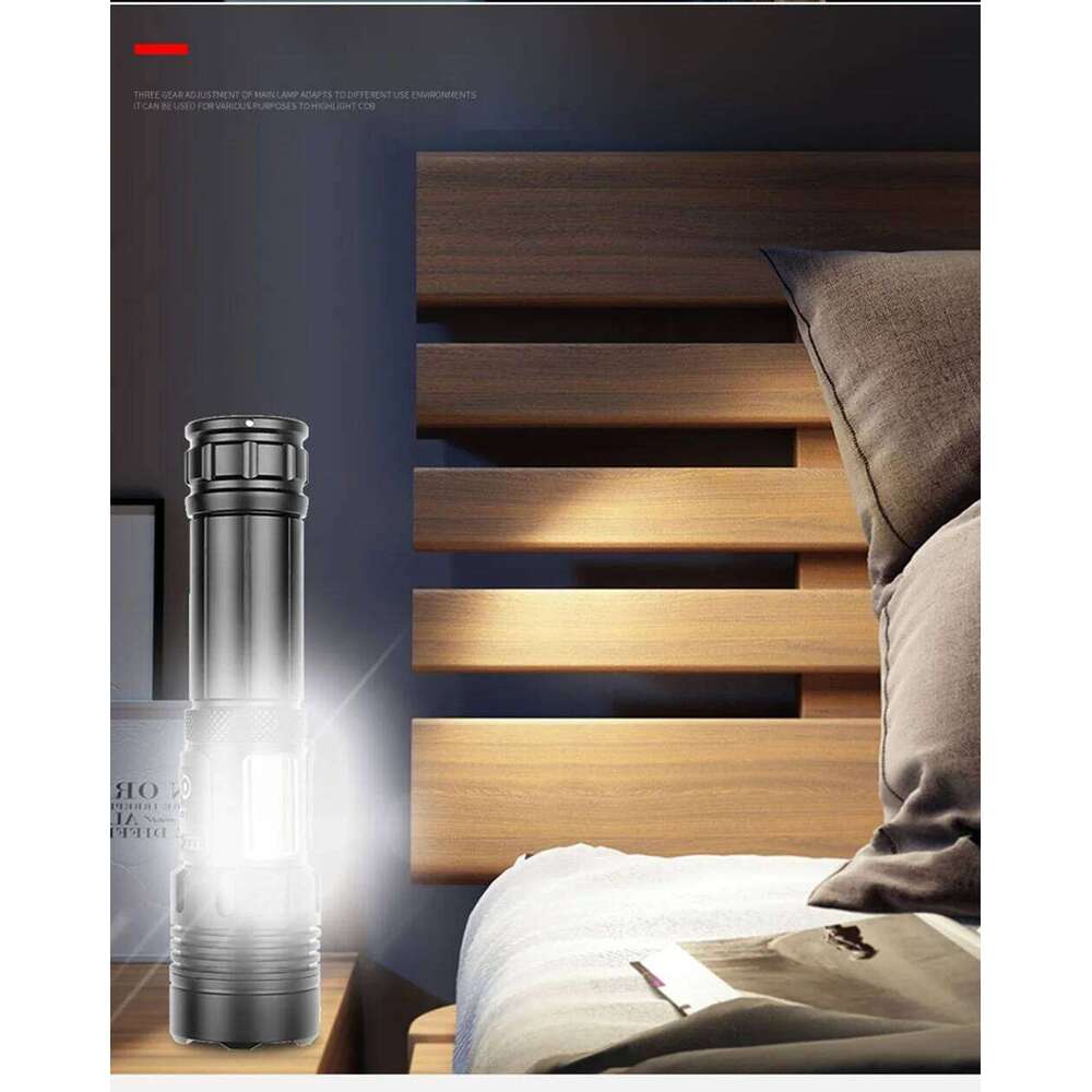 30W Zoom High Power Flashlight Tactical COB Usb rechargeable Outdoor Hiking Camping Hunting Fishing Handheld Patrol Light Torch Z260121