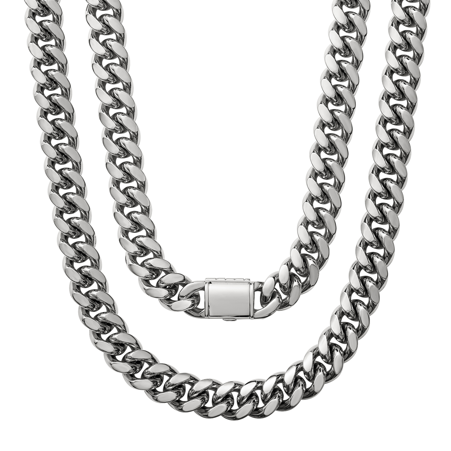 6mm-14mm Hip Hop Stainless Steel Miami Cuban Link Chain High Polished No Fade Mens Necklace Jewelry Accessories