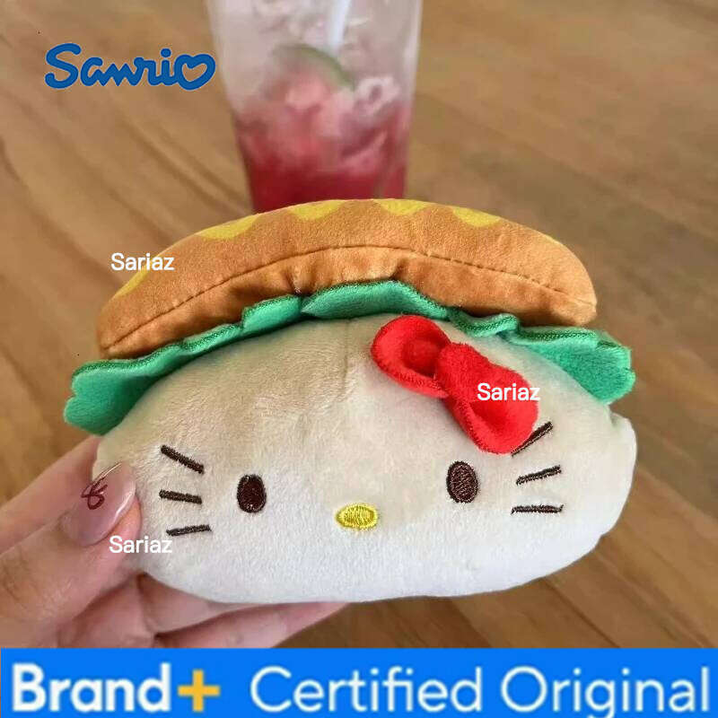 Sanrio Kawaii Animated Cartoon Sandwich Shaped Plush Toy Backpack Pendant Hot Dog Toast Key Chain Cute Creative Decoration Girl Gift H260121