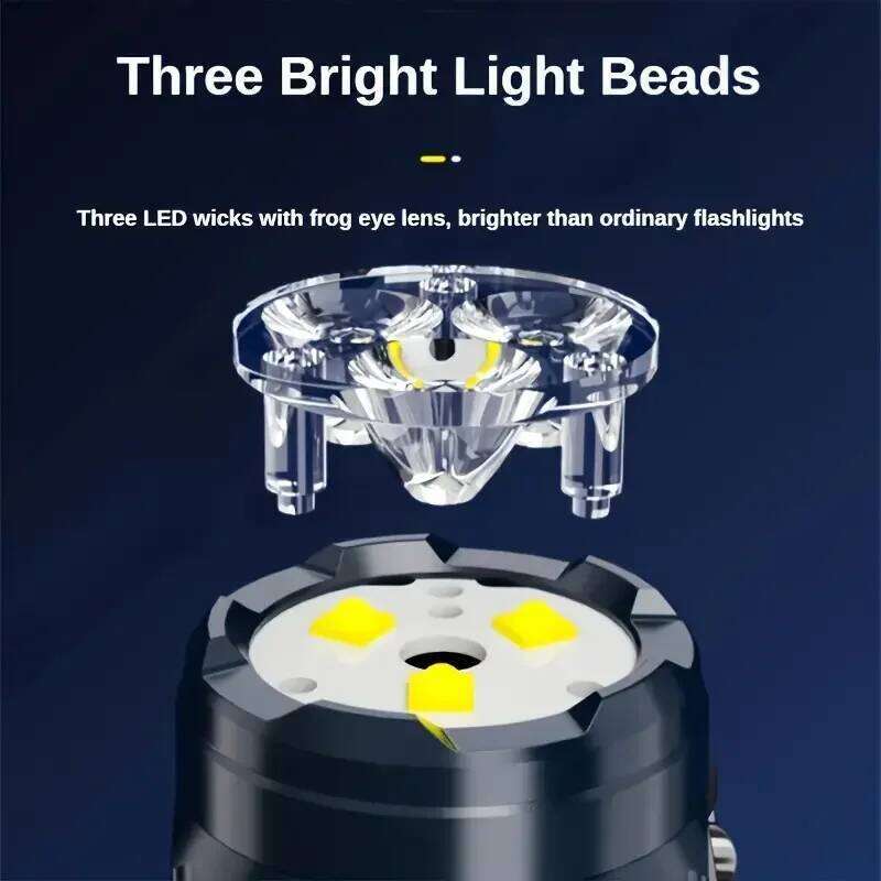 3LED Strong Rechargeable Multi functional for Long Range Portable Outdoor Home Mini Flashlight Cap Clip Light Z260121