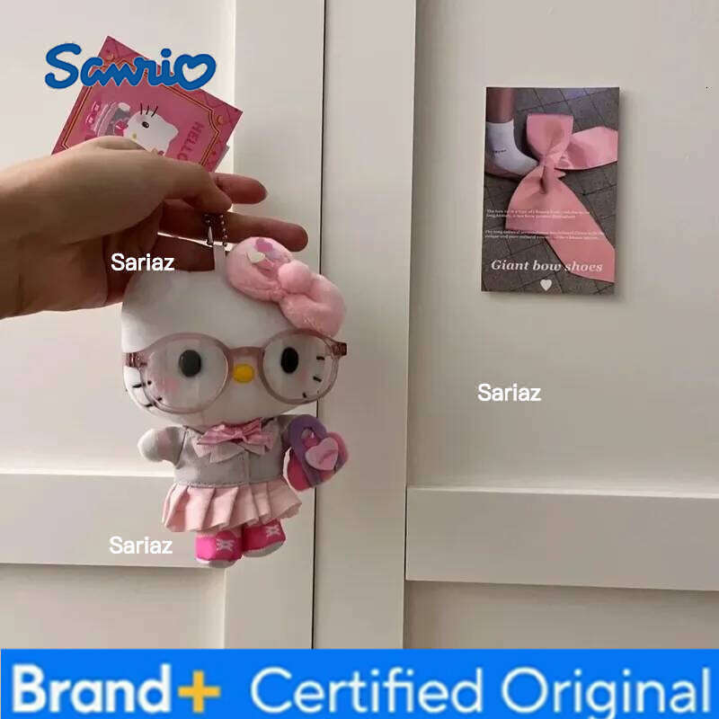 Sanrio Kawaii Hello Kitty Jk Uniform Glasses Exquisite Bag Pendant Cute Kt Cat Girl Children Cartoon Decor Girls Toys H260121 H260121