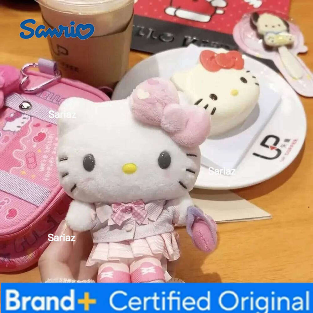 Sanrio Kawaii Hello Kitty Heisei College Key Chain Anime Plush Doll Bag Accessory School Attire Cute Jk Girl Dolls Toys Gifts H260121